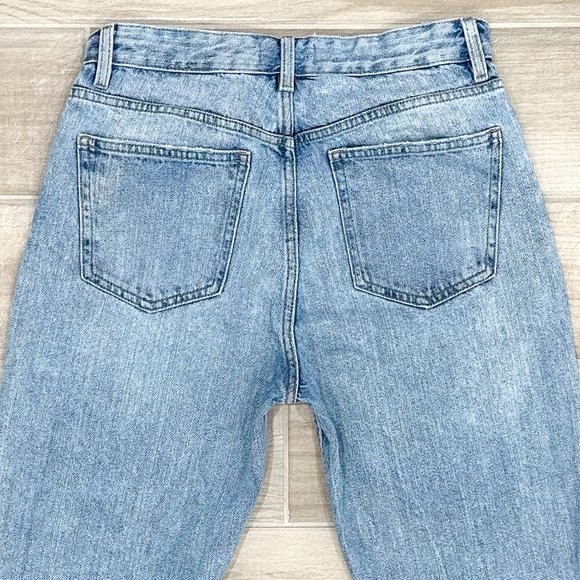 Zara High-Rise Rigid Distressed Denim Mom Jeans Light Wash Denim Women’s Size 6 - Picture 7 of 15